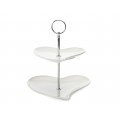 Amore Heart Porcelain 2 Tier Cake Stand
